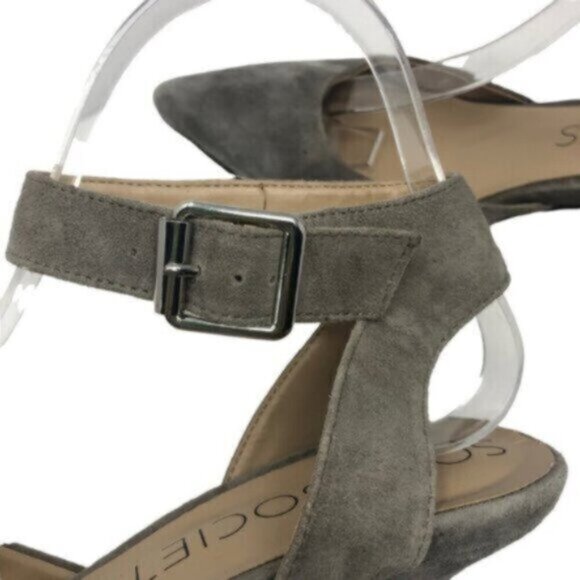 Sole Society | Women's Sandal Taupe Suede Heels Size 8 - Picture 5 of 13